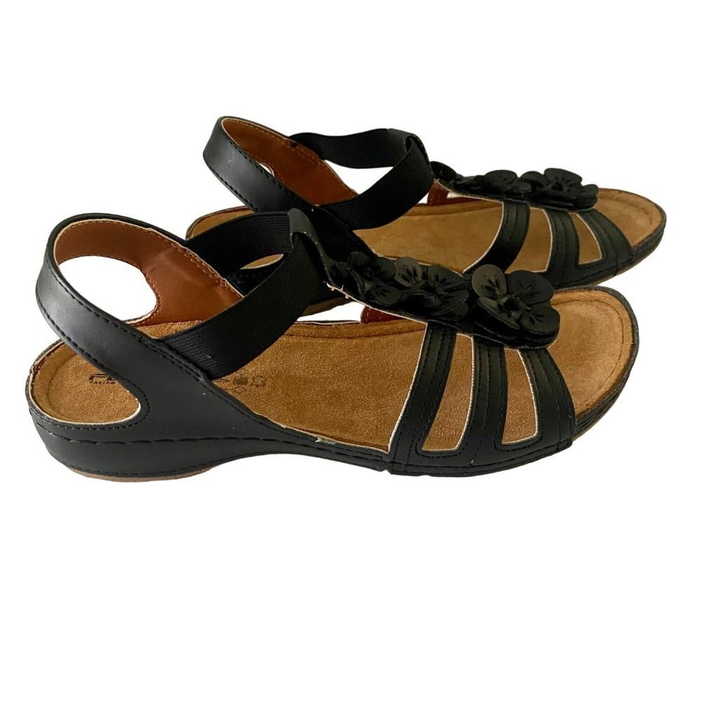 Flexus by Spring Step Black Sandals Size 36 US 5.5 - 6 NEW in Box - Picture 2 of 9
